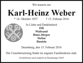 Traueranzeige von Karl-Heinz Weber  von Magdeburger Volksstimme