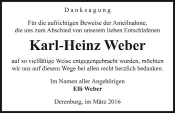 Traueranzeige von Karl-Heinz Weber  von Magdeburger Volksstimme