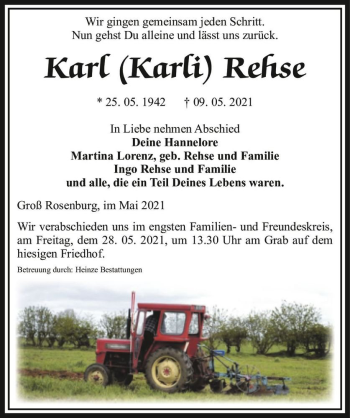 Traueranzeige von Karl 