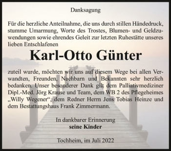 Traueranzeige von Karl-Otto Günter  von Magdeburger Volksstimme