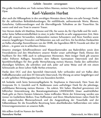 Traueranzeige von Karl-Valentin 