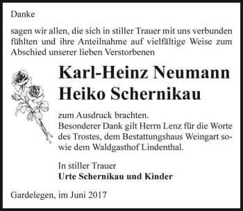 Traueranzeige von Karl Heinz Neumann, Heiko Scherkinau  von Magdeburger Volksstimme