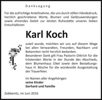 Traueranzeige von Karl Koch  von Magdeburger Volksstimme