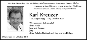 Traueranzeige von Karl Kreuzer  von Magdeburger Volksstimme