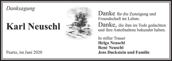 Traueranzeige von Karl Neuschl  von Magdeburger Volksstimme
