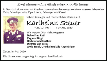 Traueranzeige von Karlheinz Steuer  von Magdeburger Volksstimme