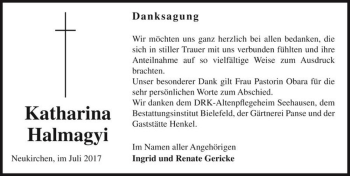 Traueranzeige von Katharina Halmagyi  von Magdeburger Volksstimme