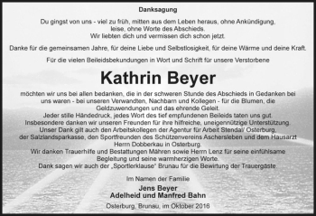 Traueranzeige von Kathrin Beyer  von Magdeburger Volksstimme
