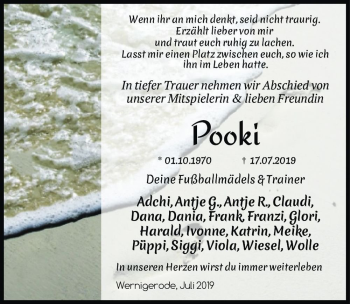 Traueranzeige von Kathrin Pook 