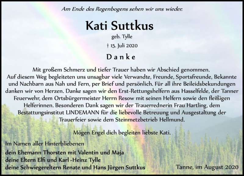  Traueranzeige für Kati Suttkus (geb. Tylle)  vom 15.08.2020 aus Magdeburger Volksstimme