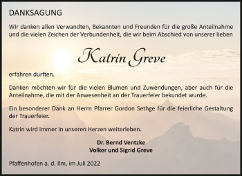 Traueranzeige von Katrin Greve  von Magdeburger Volksstimme