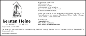 Traueranzeige von Kersten Heine  von Magdeburger Volksstimme