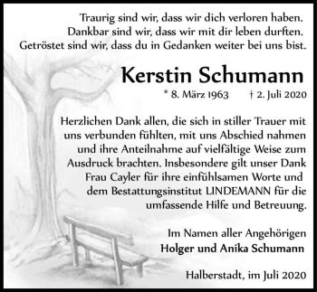 Traueranzeige von Kerstin Schumann  von Magdeburger Volksstimme