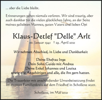 Traueranzeige von Klaus-Detlef 