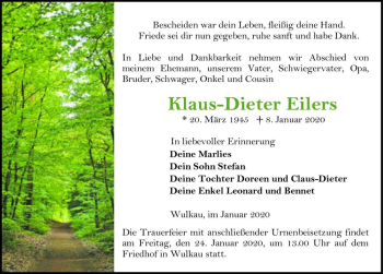Traueranzeige von Klaus-Dieter Eilers  von Magdeburger Volksstimme
