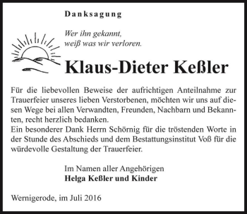 Traueranzeige von Klaus-Dieter Keßler  von Magdeburger Volksstimme