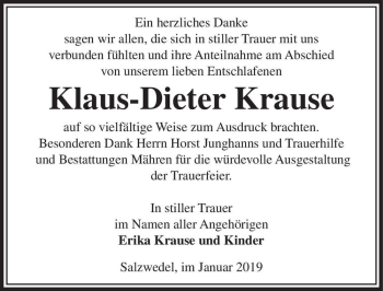 Traueranzeige von Klaus-Dieter Krause  von Magdeburger Volksstimme