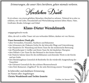 Traueranzeige von Klaus-Dieter Wendelmuth  von Magdeburger Volksstimme