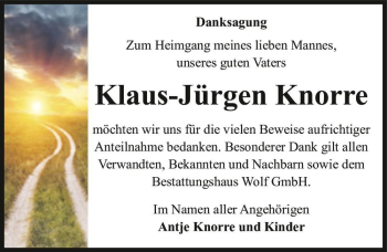 Traueranzeige von Klaus-Jürgen Knorre  von Magdeburger Volksstimme