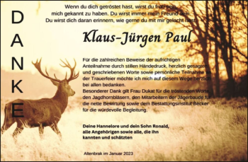 Traueranzeige von Klaus-Jürgen Paul  von Magdeburger Volksstimme