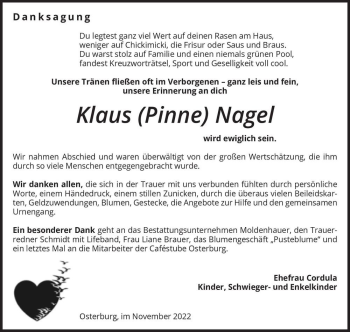 Traueranzeige von Klaus 