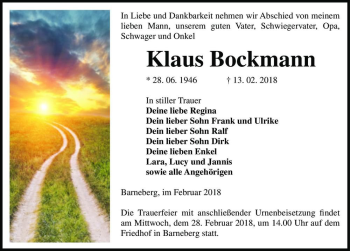 Traueranzeige von Klaus Bockmann  von Magdeburger Volksstimme