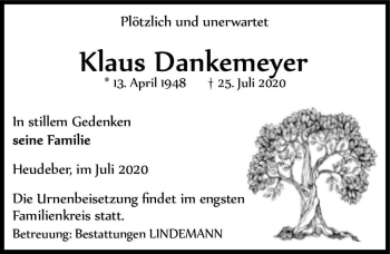 Traueranzeige von Klaus Dankemeyer  von Magdeburger Volksstimme