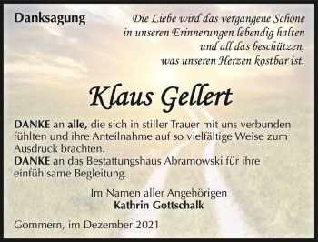 Traueranzeige von Klaus Gellert  von Magdeburger Volksstimme