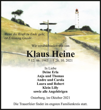Traueranzeige von Klaus Heine  von Magdeburger Volksstimme