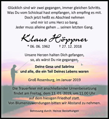 Traueranzeige von Klaus Höppner  von Magdeburger Volksstimme