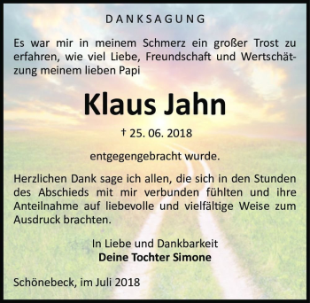 Traueranzeige von Klaus Jahn  von Magdeburger Volksstimme