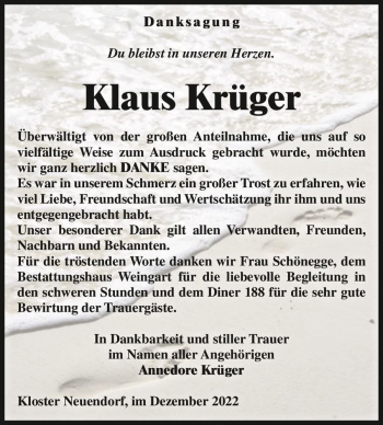 Traueranzeige von Klaus Krüger  von Magdeburger Volksstimme
