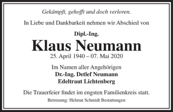 Traueranzeige von Klaus Neumann  von Magdeburger Volksstimme
