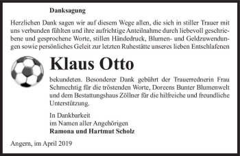 Traueranzeige von Klaus Otto  von Magdeburger Volksstimme