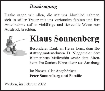 Traueranzeige von Klaus Sonnenberg  von Magdeburger Volksstimme