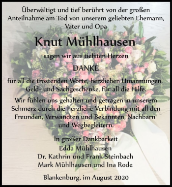 Traueranzeige von Knut Mühlhausen  von Magdeburger Volksstimme