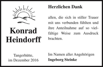 Traueranzeige von Konrad Heindorff  von Magdeburger Volksstimme