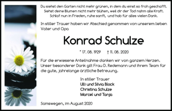 Traueranzeige von Konrad Schulze  von Magdeburger Volksstimme