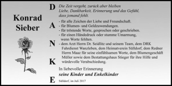 Traueranzeige von Konrad Sieber  von Magdeburger Volksstimme