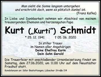 Traueranzeige von Kurt 