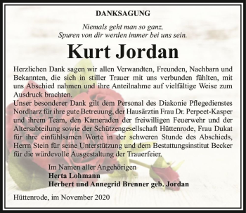 Traueranzeige von Kurt Jordan  von Magdeburger Volksstimme