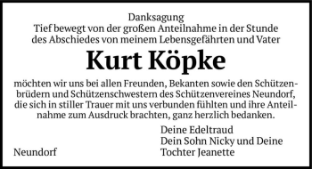 Traueranzeige von Kurt Köpke  von Magdeburger Volksstimme
