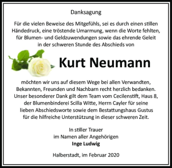 Traueranzeige von Kurt Neumann  von Magdeburger Volksstimme