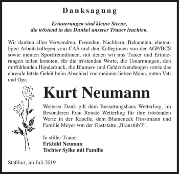 Traueranzeige von Kurt Neumann  von Magdeburger Volksstimme