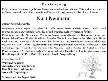 Traueranzeige von Kurt Neumann  von Magdeburger Volksstimme
