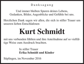 Traueranzeige von Kurt Schmidt  von Magdeburger Volksstimme