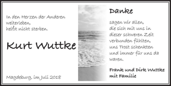 Traueranzeige von Kurt Wuttke  von Magdeburger Volksstimme