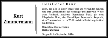 Traueranzeige von Kurt Zimmermann  von Magdeburger Volksstimme