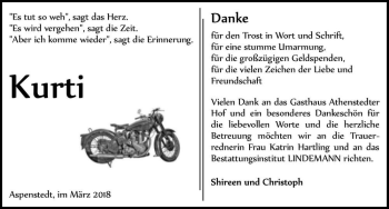 Traueranzeige von Kurti  von Magdeburger Volksstimme