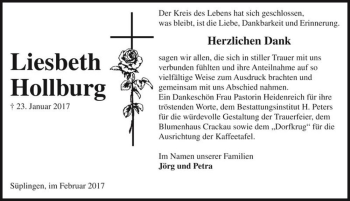 Traueranzeige von Liesbeth Hollburg  von Magdeburger Volksstimme